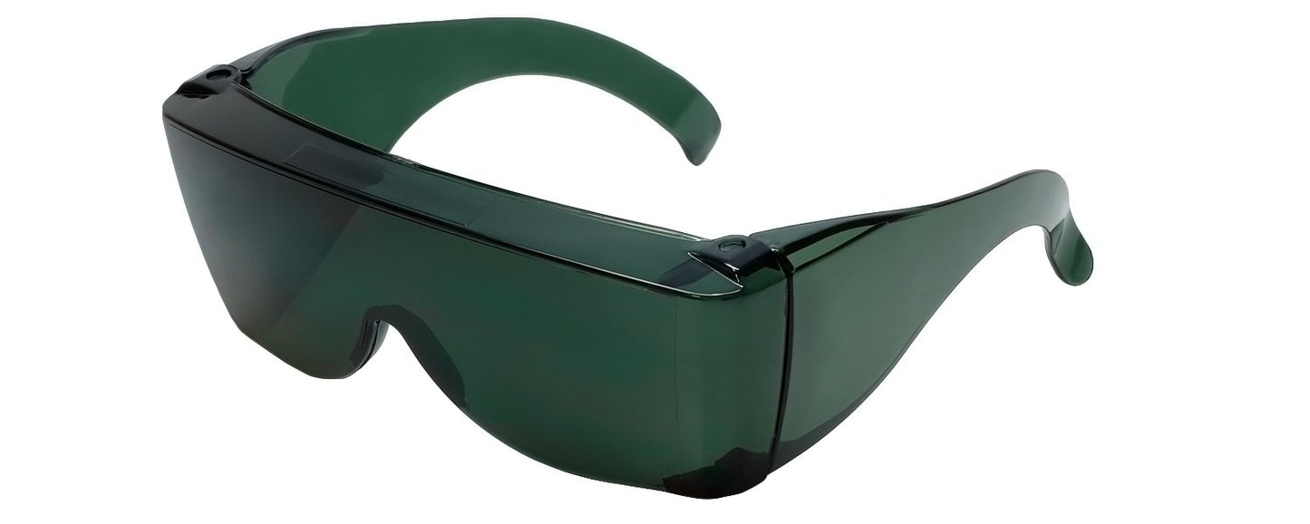 Calabria 3000 Large Fit Over Safety Glasses Fitover Prescription Eyewear Green Men Women Wrap Around Tint Anti Scratch Glare