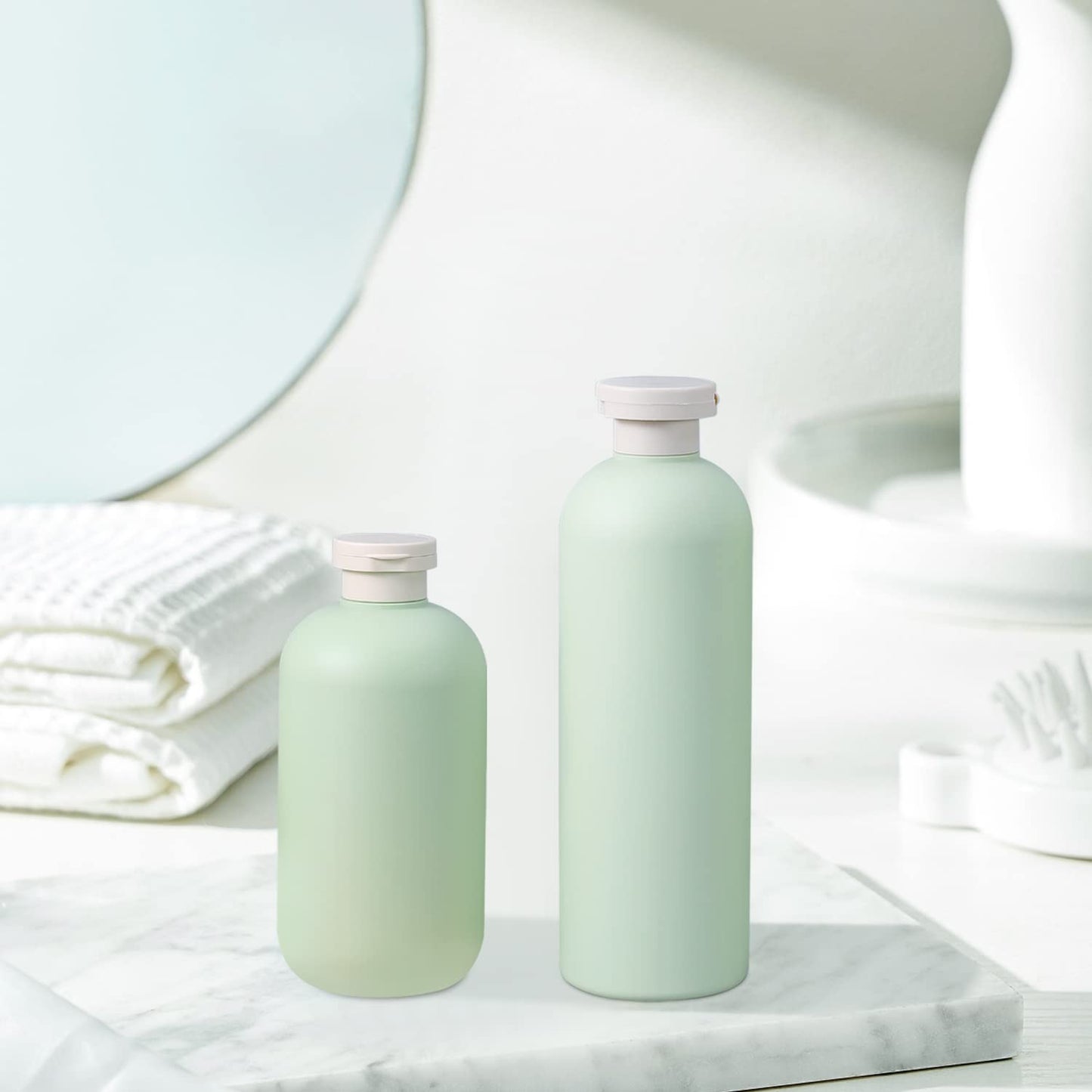 UMETASS 6.8oz Squeeze Bottles with Flip Cap, Refillable Plastic Travel Bottles for Creams, Lotion, Shampoo, Conditioner (2 Pcs) Beauty and Personal Care UMETASS