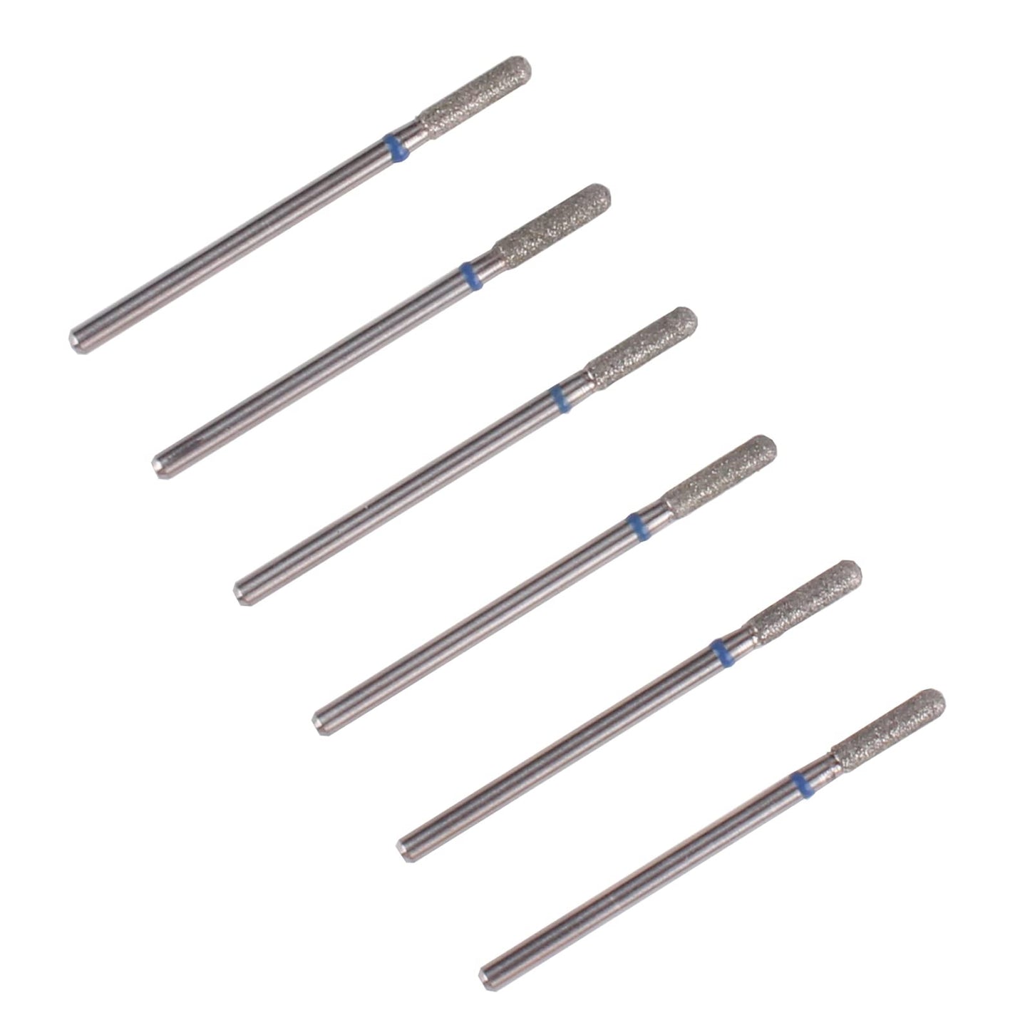 MZCMSL Cylinder Cuticle Drill Bits Set, 6pcs Round Top Russian Manicure Bits, 3/32 Shank efile Bit (Medium)