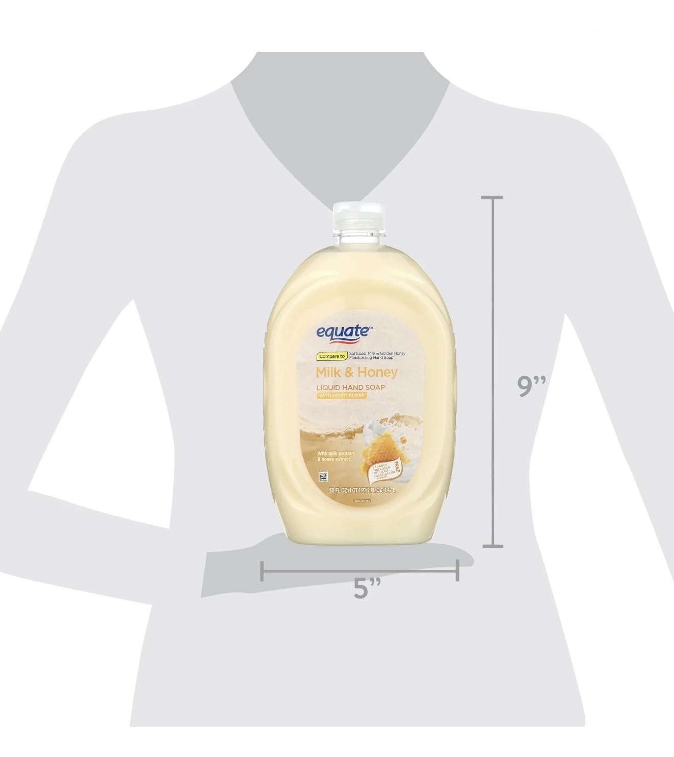 Equate Milk & Honey Liquid Hand Soap with Moisturizers, 50 FL OZ