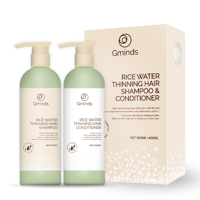 Rice Water Hair Growth Shampoo & Conditioner Large Size 400ml(13.5oz) each - Women & Men