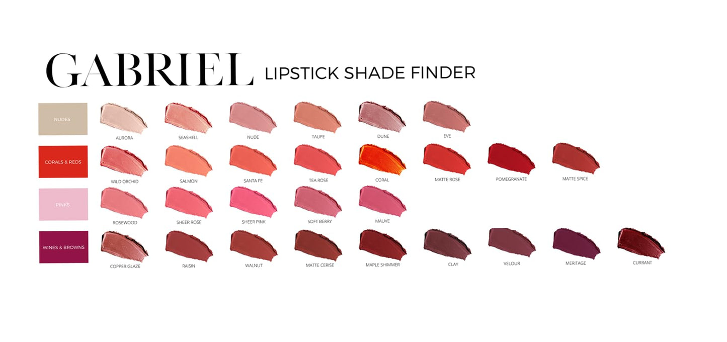 Gabriel Cosmetics Lipstick (Meritage - Dark Wine/Cool Crème), Natural, Paraben Free, Vegan, Non GMO, 0.13 Oz.