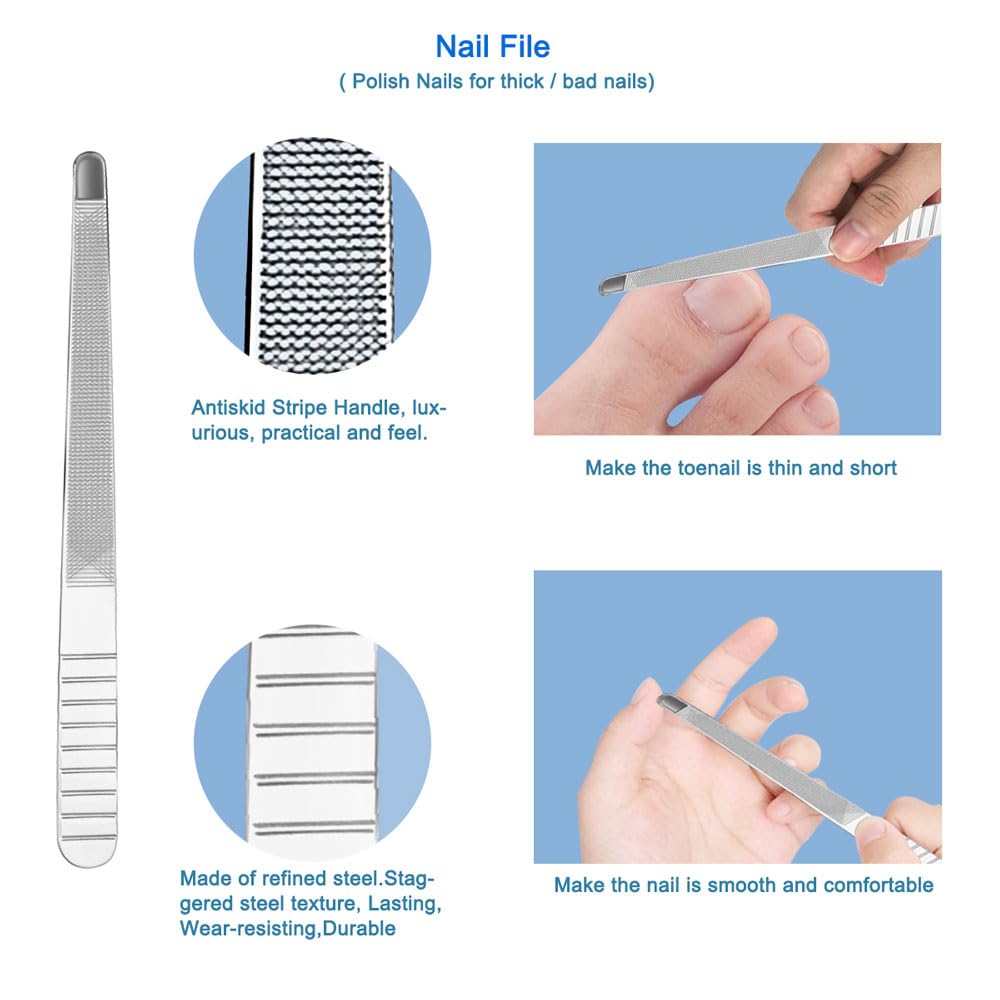 HIFAU Professional Cuticle Nippers Kit, Cuticle Trimmer with Cuticle Pusher & Other Durable Nail Care Manicure Kit for Women, Premium Stainless Steel