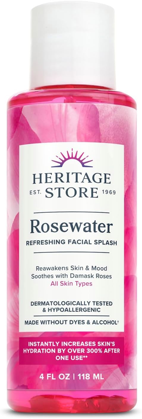 Heritage Store Rosewater 4 oz (Multi-Pack) Beauty & Personal Care HERITAGE STORE