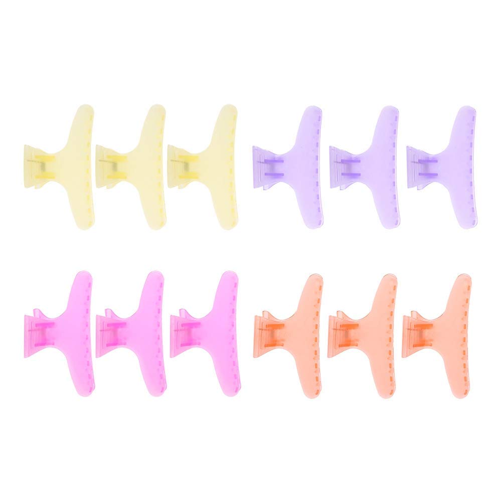 12Pcs Professional Salon Hair Claw, Butterfly Holding Hair Clip, Non-slip Butterfly Hair Clamps Chic Styling Claw Hair Clamps Salon Hair Color Perm