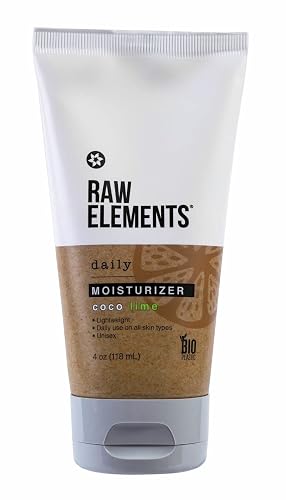 Raw Elements Daily Moisturizing Lotion Coco Lime - Organic Non Toxic Body Lotion, Cocoa Butter, Vitamin E, Reef-Safe, Water Resistant, Bio-Resin Tube