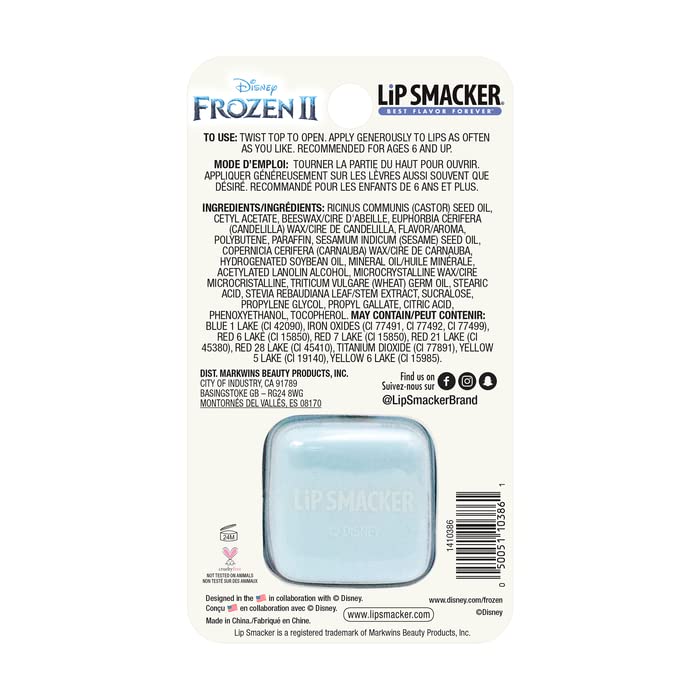Lip Smacker Disney Frozen 2 Cube Keychain Flavored Lip Balm, Elsa, In My Ele-Mint, Clear, For Kids