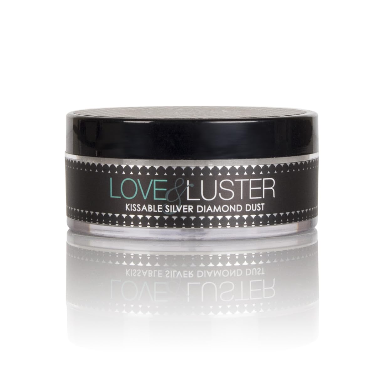 Sensuva Love & Luster Kissable Diamond Dust | Comes with Puffer 2 oz Jar Candy Scent & Flavored Highlighter, Mica Powder, Silver Body Shimmer Face