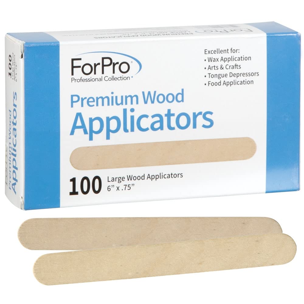 ForPro Professional Collection Premium Wood Applicators, Non-Sterile, Hair Removal Waxing Sticks, Large, 6” L x .75” W, 100-Count (Pack of 6) Beauty and Personal Care ForPro Professional Collection