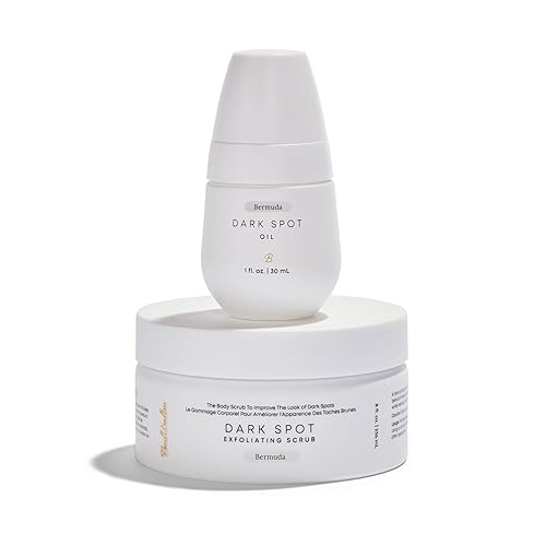 Bushbalm Dark Spots and Ingrown Hair 2 Step Routine - Rejuvenate and Nourish - Ingrown Hair Oil (30 ml) and Exfoliating Scrub (236 ml) - Bermuda