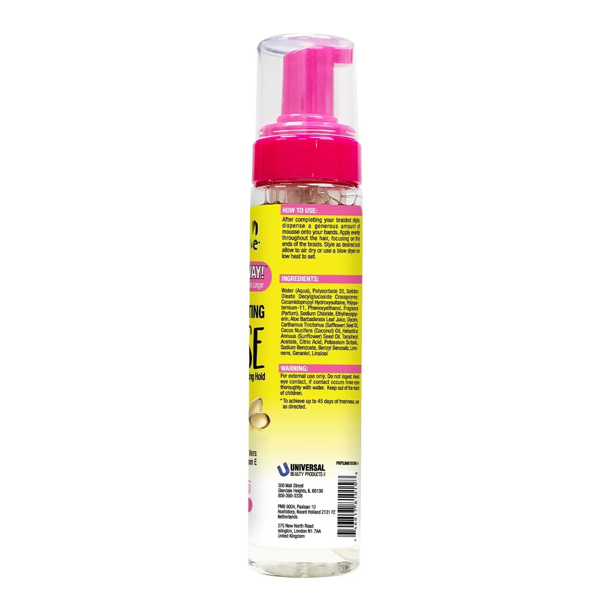 Jamaican Mango & Lime Braids Your Way Braid & Setting Mousse - Styling Mousse for Braids, Locs & Twists - Long-Lasting Hold, Frizz Control & Shine