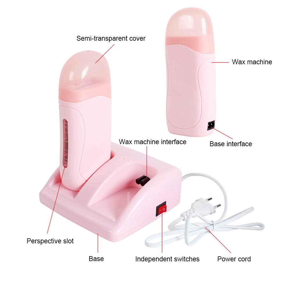 FILFEEL Roll On Wax Warmer with Double Cartridges, Professional Hair Removal Wax Heaters Hair Roller Epilator Wax Machine for Hair, Leg, Face, Armpit Beauty and Personal Care FILFEEL