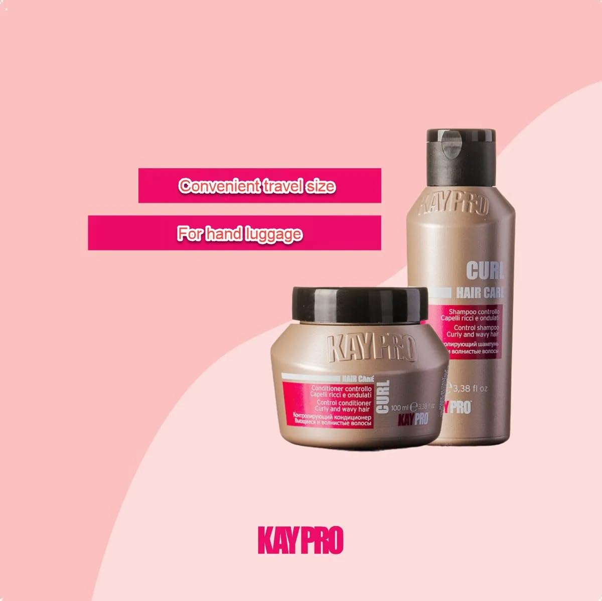 KAYPRO care curl Mini Kit - Shampoo & Mask (2x 100ml), Clear