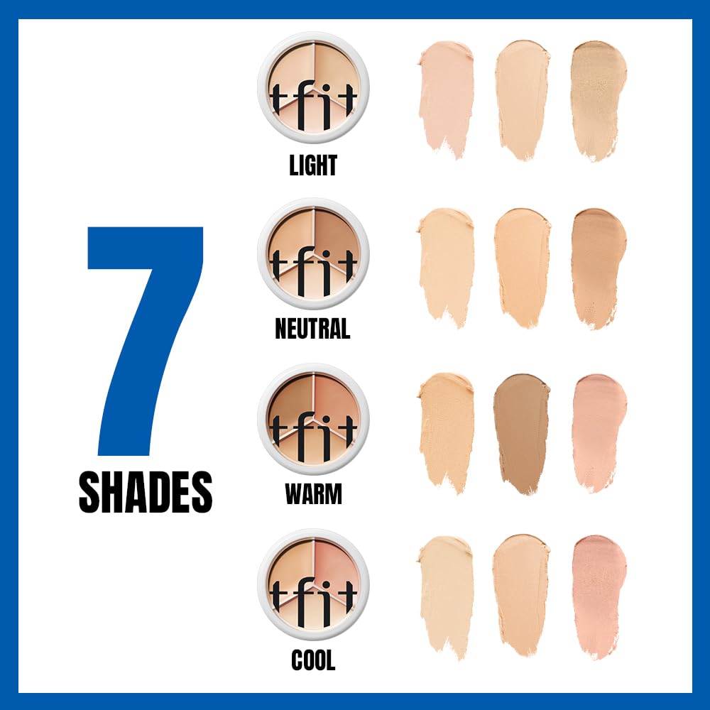 TFIT 3 Color Concealer Cream Palette Full Coverage Shade 02 Warm 0.52 Oz Beauty and Personal Care TFIT