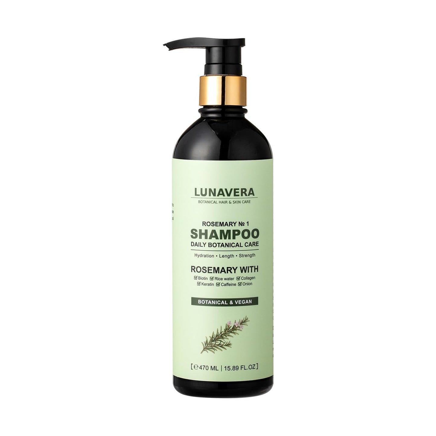 Rosemary Hair Growth Shampoo and Conditioner Set, Natural Vegan Formula with Biotin, Keratin, Collagen, 16.6 oz Each