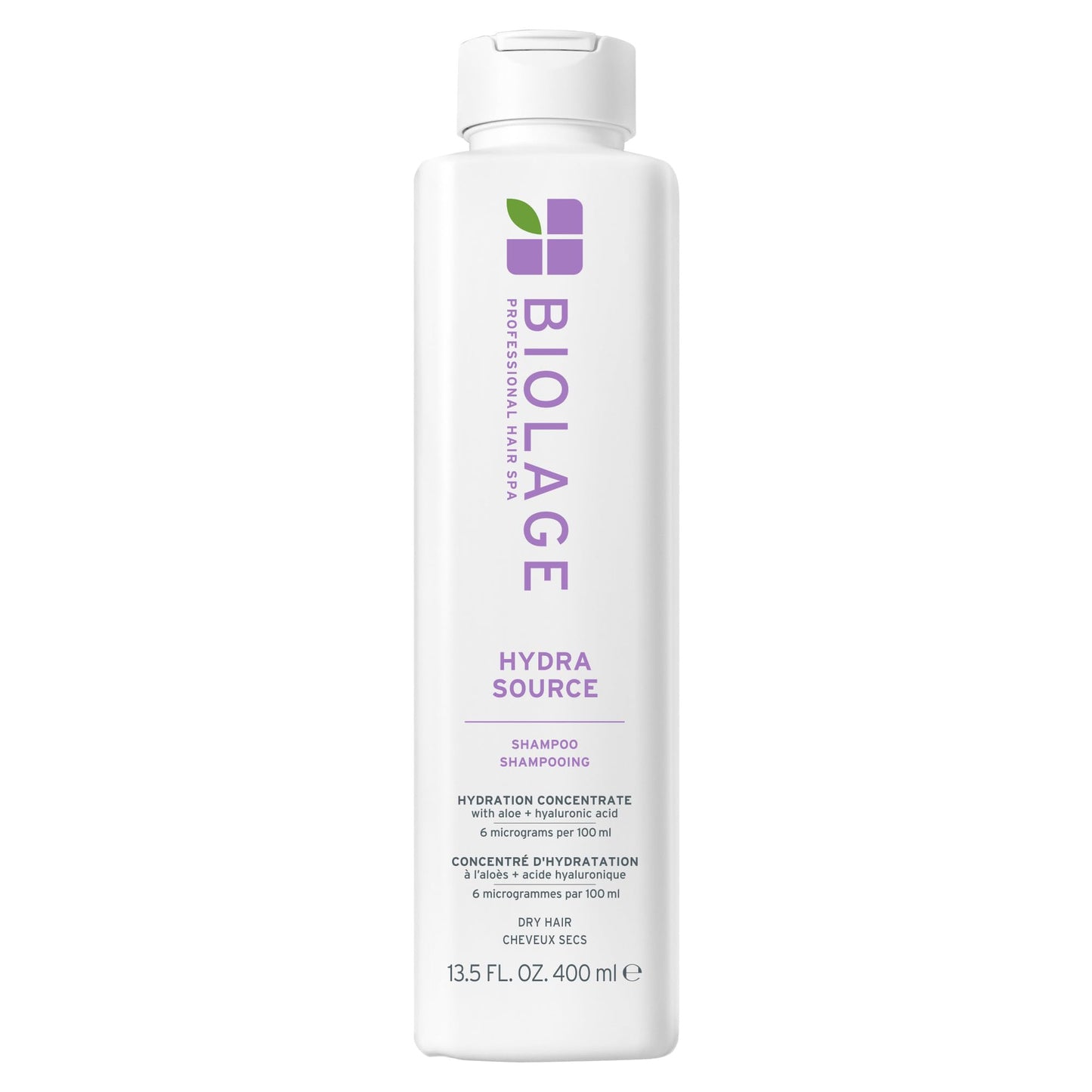 Biolage Hydra Source Shampoo - Softens, Moisturizes & Adds Shine, For Dry Hair, Infused with Micro-Filtered Aloe Vera & Fermented Hyaluronic Acid