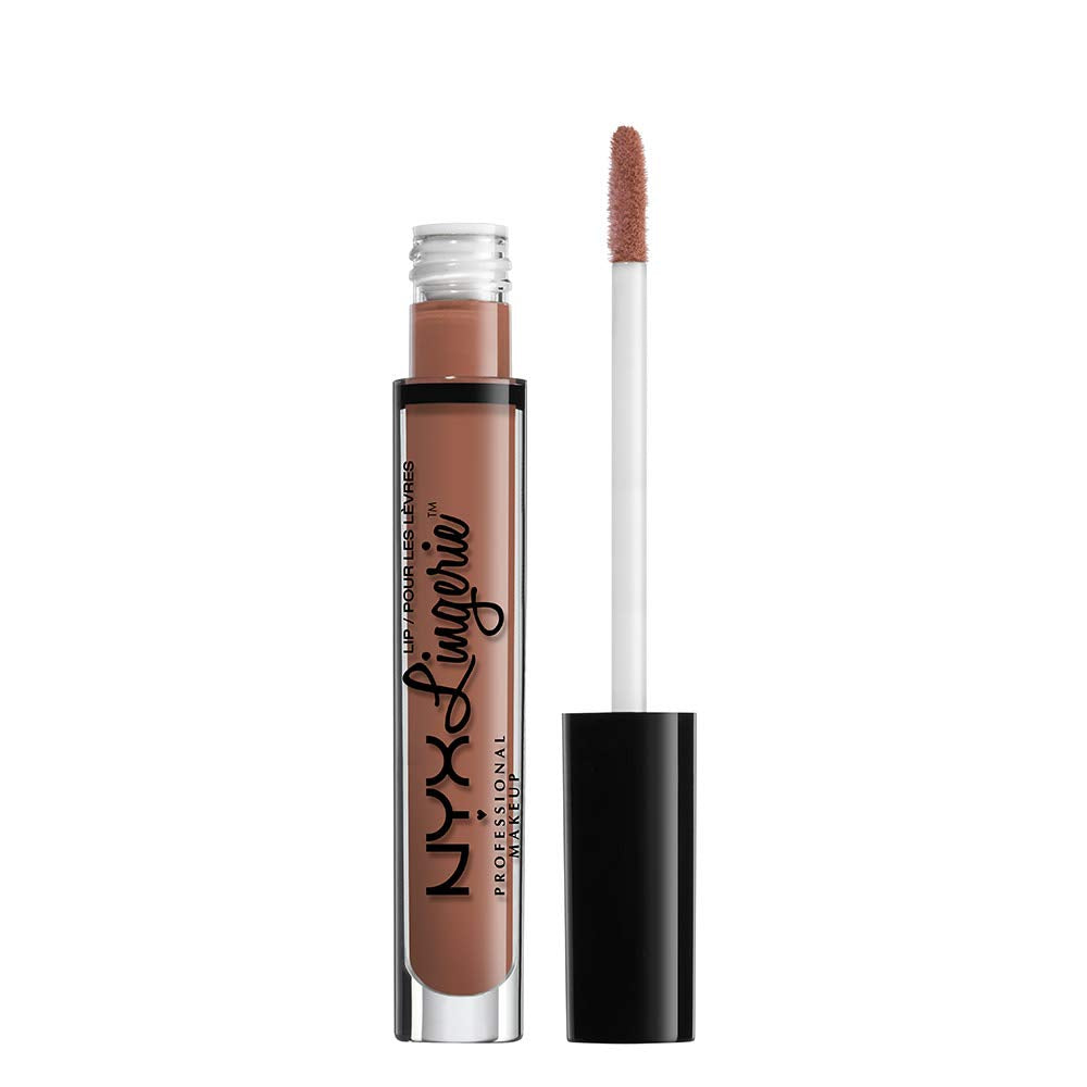 NYX PROFESSIONAL MAKEUP Lip Lingerie Matte Liquid Lipstick - Bedtime Flirt, Red Toned Pink