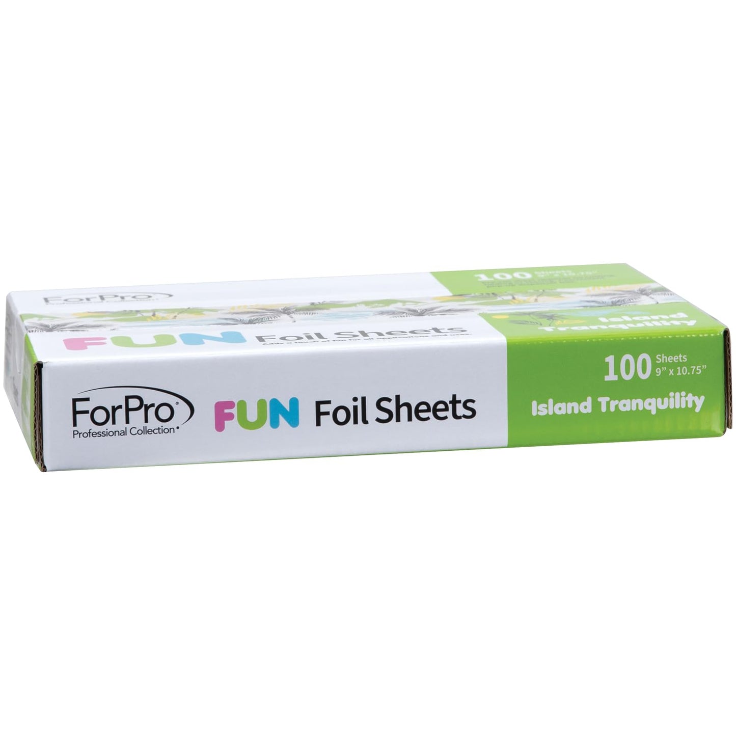 ForPro FUN Island Tranquility 9" Foil Sheets, Aluminum Hair Foils for Color Application and Highlighting Services, Food Safe, Pop-Up Dispenser, 9” W x