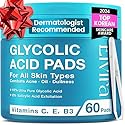 Elvira Glycolic Acid Exfoliating Facial Pads With 10% Glycolic Acid, 2% Salicylic Acid & Niacinamide - 60 Toner Pads, Daily Peel Treatment for Acne