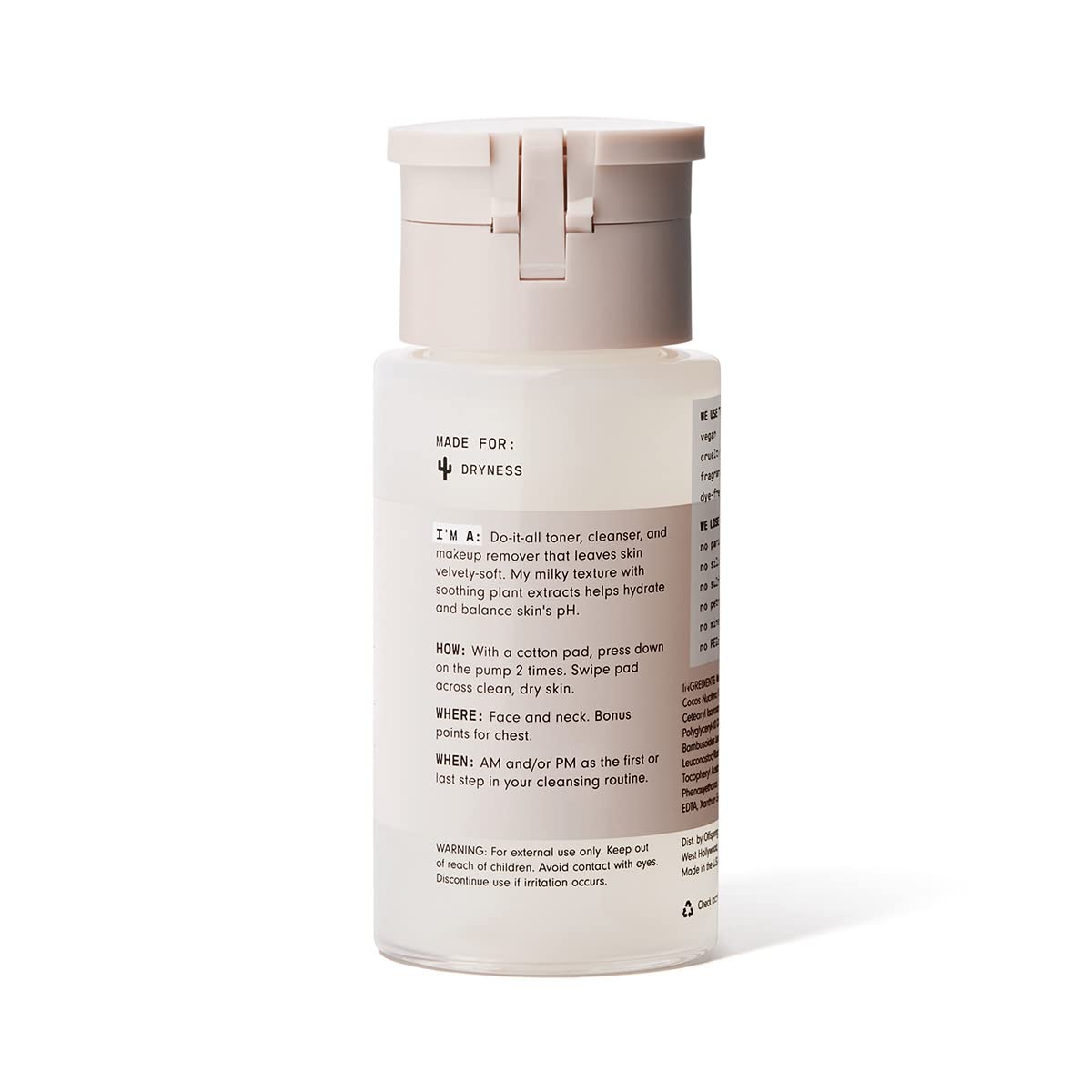 Versed Skin Soothe Hydrating Milky Toner for Face - Nourishing Coconut Water with Algae & Bamboo Extracts - Helps Restore Skin’s Natural pH Balance