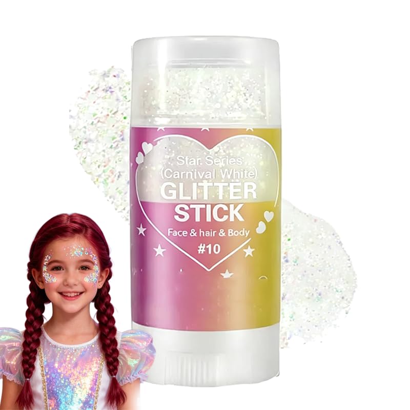 4th of July Glitter Stick, Upgrade Red, White & Blue Body & Hair Sparkle Face Body Glitter for Independence Day Party, Festival & Fun Holiday Look