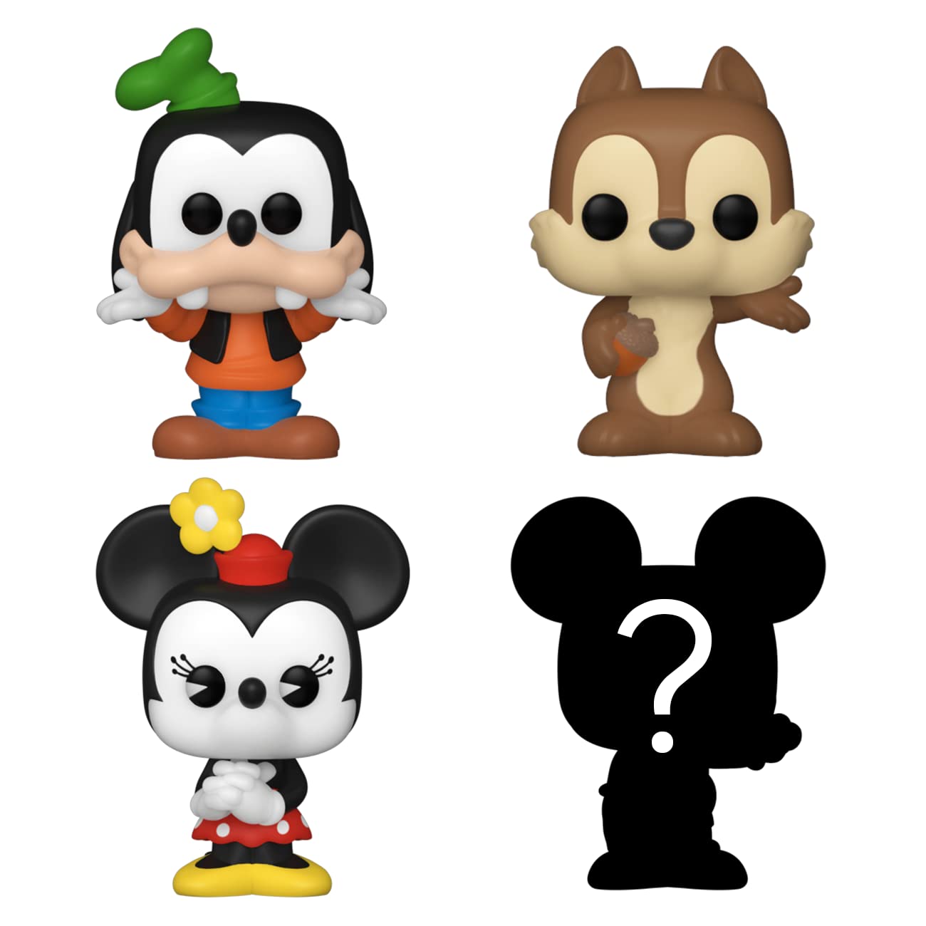 Funko Bitty POP! Disney - Goofy, 4-Pack - Goofy, Chip, Minnie Mouse (Hands Folded) and A Surprise Mystery Mini Figure - 0.9 Inch (2.2 Cm) Collectable…