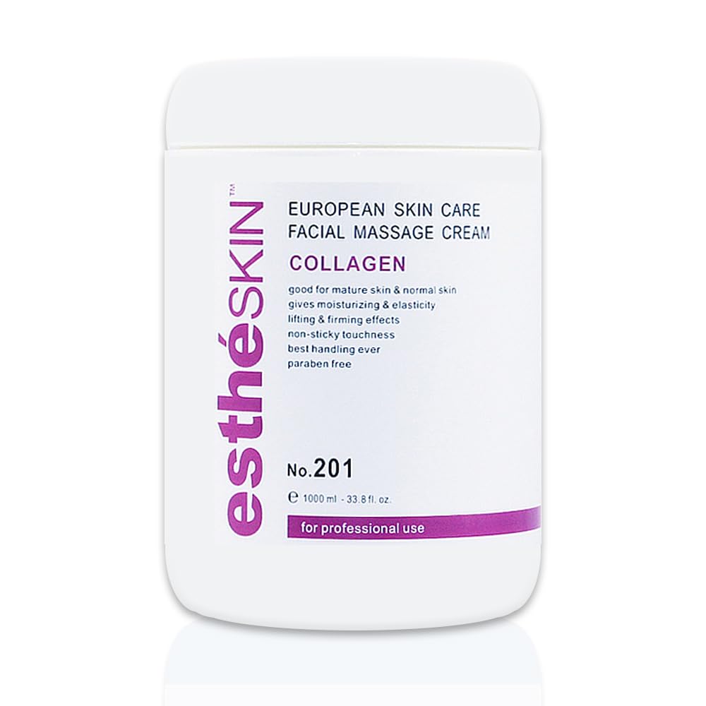estheSKIN Facial Massage Cream for European Skin Care, 33.8 fl oz, 1000 ml (2 Pack, Collagen)