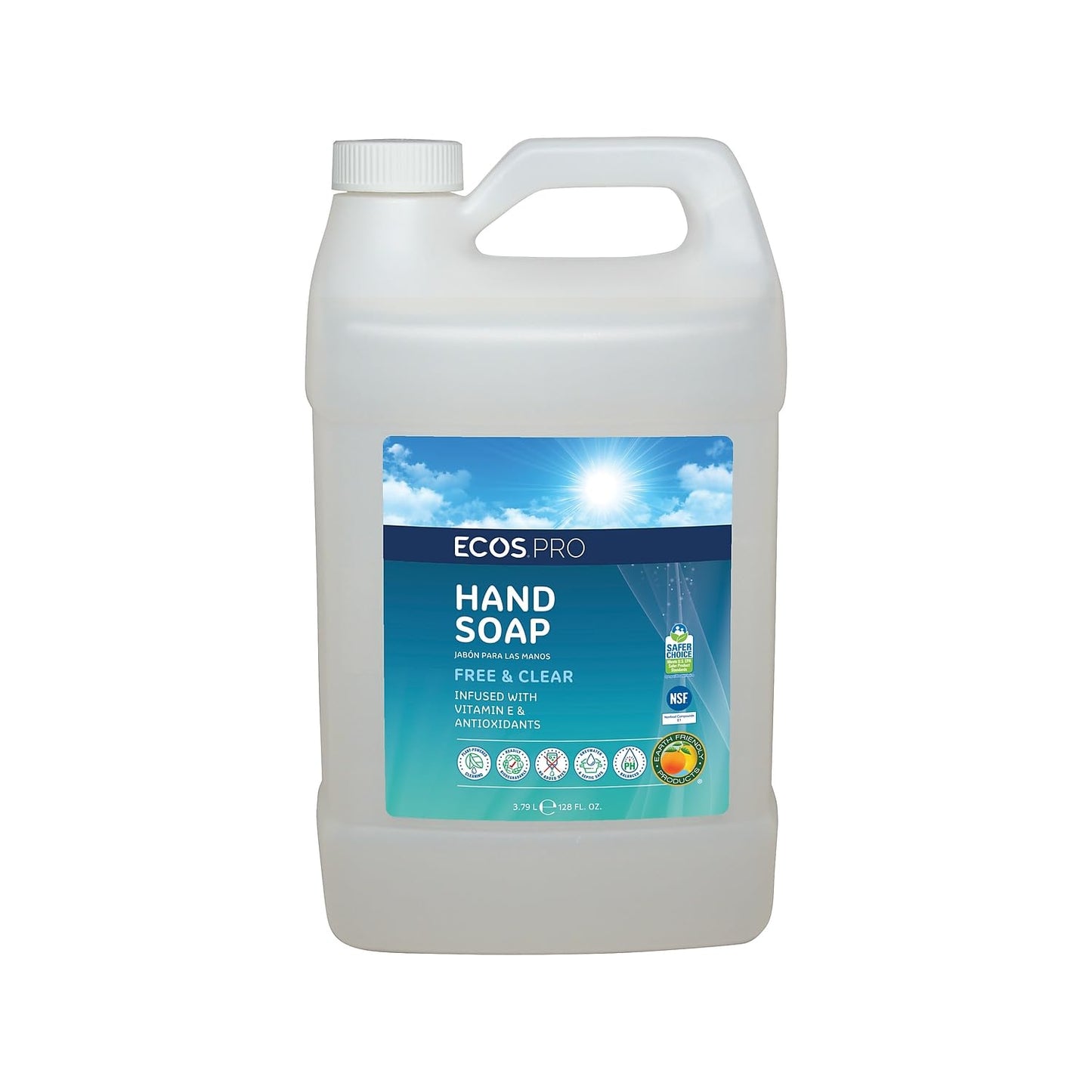 ECOS PRO Liquid Hand Soap, Free & Clean Scent, 1 gal Bottle