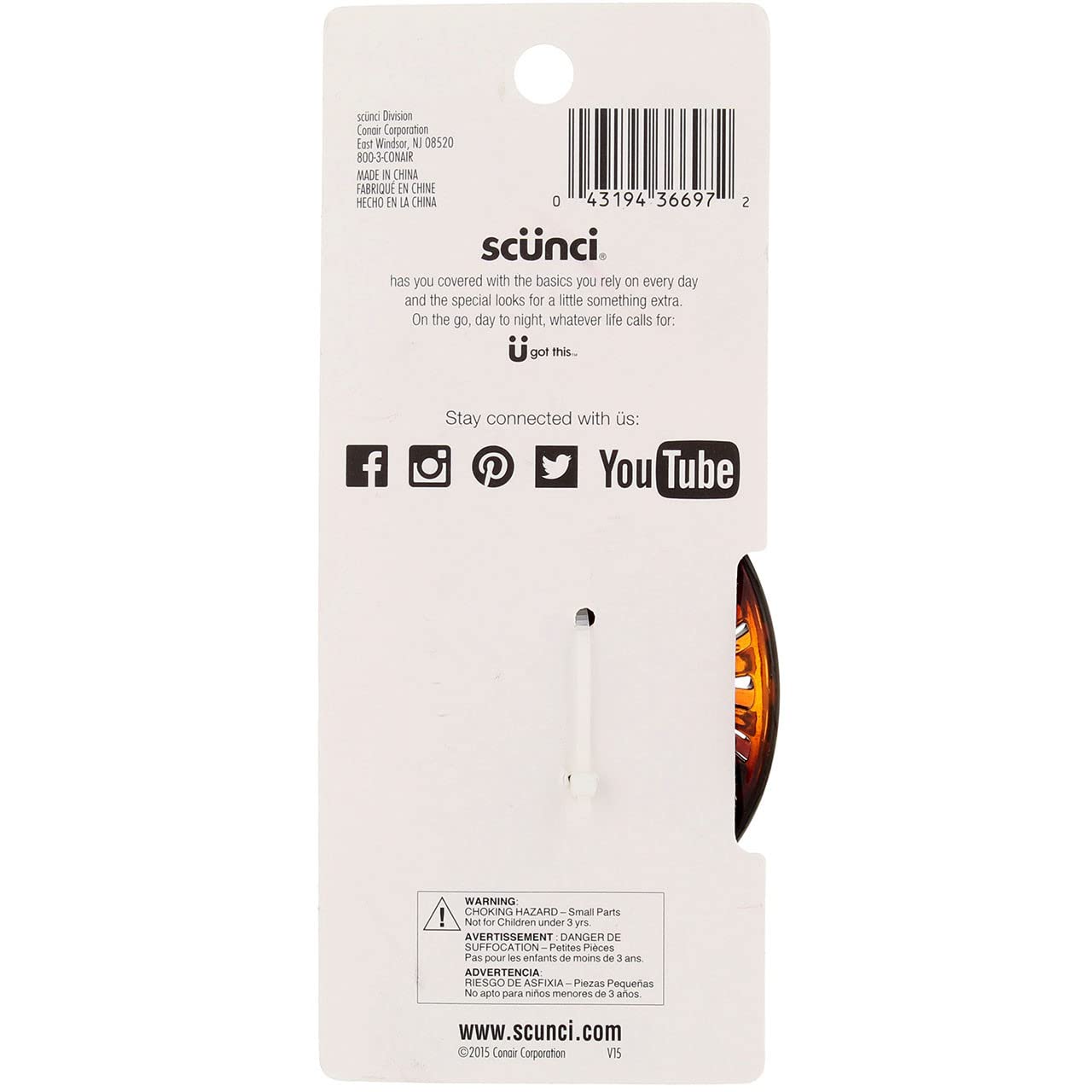 Scunci No-Slip Grip Claw Clip, Color May Vary 1 each