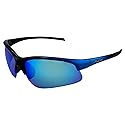 MAXX Domain Sport Golf Sunglasses Black and Blue with Polarized Blue Mirror Lens