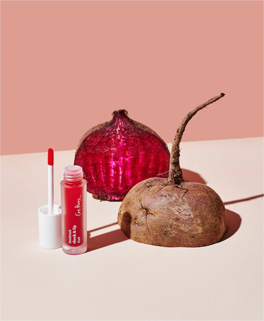 Ere Perez - Natural Beetroot Cheek + Lip Tint | Water-Resistant, Long-Lasting, Hydrating, Vibrant | Blue Agave, Rosehip Oil + Vitamin E | Vegan