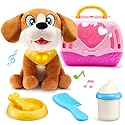 JOYIN Toy Dog for Toddlers, Play Puppy Toy with Carrier & Accessories, Plush Dog with Interactive Button, Lights & Sounds, Pet Care Set for Kids 1 2…