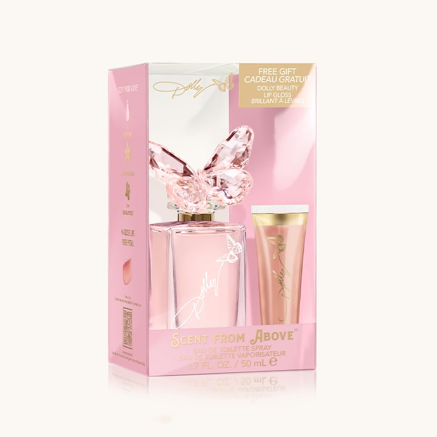 Dolly Parton Scent from Above Perfume and Lip Gloss - Eau de Toilette Spray for Women - Floral, Fruity, Casual & Feminine Perfume with Notes of