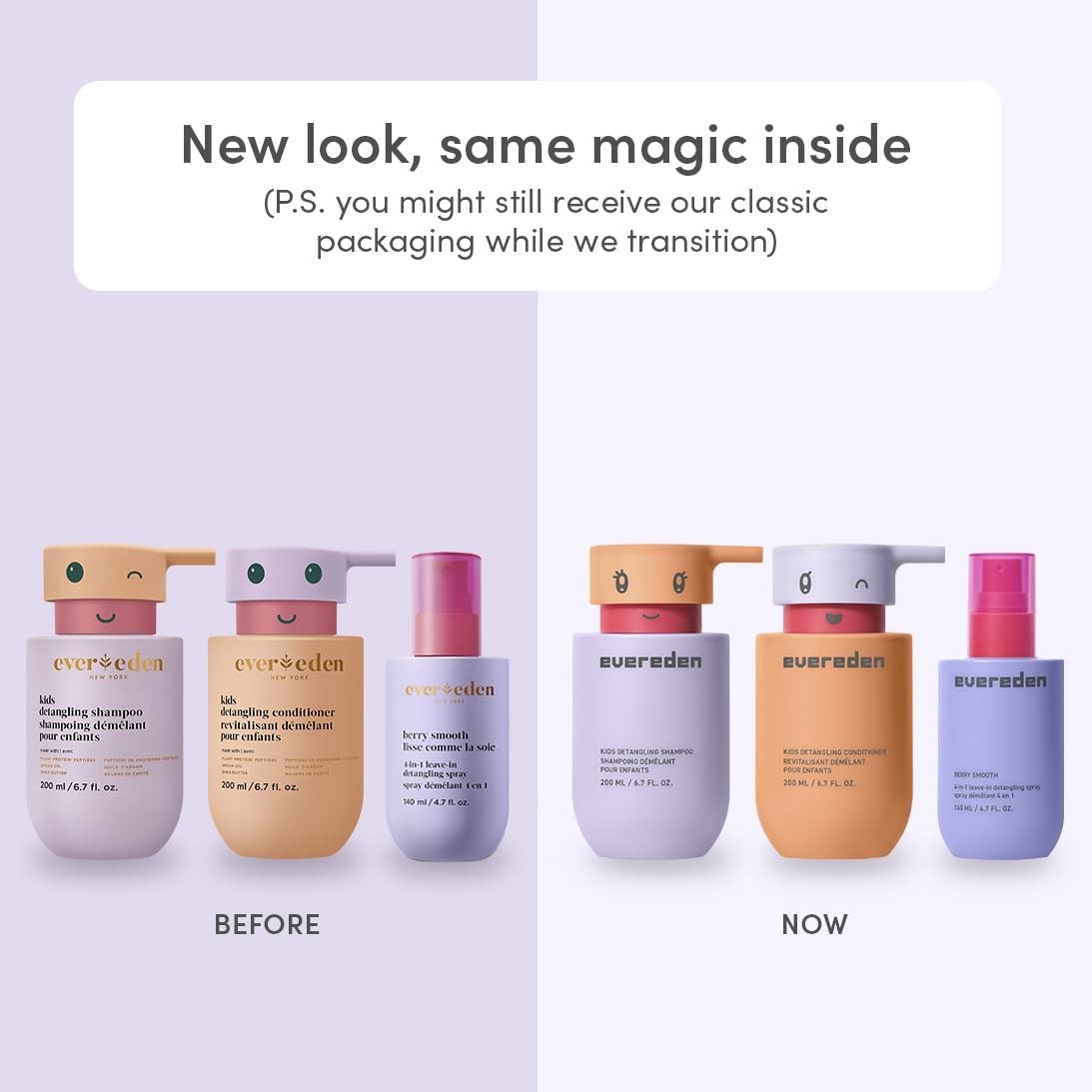 Evereden Kids Hair Trio Set: Hair Shampoo, Conditioner and Detangling Spray for Kids Ages 3+, Plant Protein Peptides & Argan Oil, Vegan, Free from