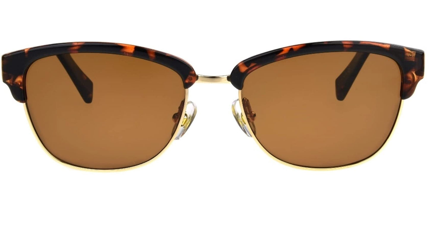 Foster Grant Women's Sunglasses Breanne Tortoise Brown Semi-Rimless Polarized