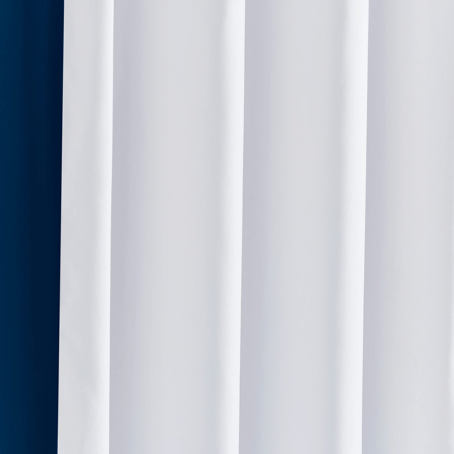 Lush Decor Block Border Shower Curtain, 72" x 72", White & Navy