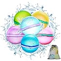 【6 Pack】Magnetic Reusable Water Balloons Fast Refillable for Kids Outdoor Activities, latex-free Kids Pool Beach Bath Toys, Self-Sealing Water Bomb…