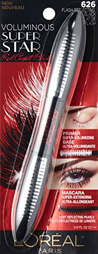L'Oréal Paris Voluminous Superstar Red Carpet Extra Mascara, Flash Reflecting Black, 0.41 fl. oz.