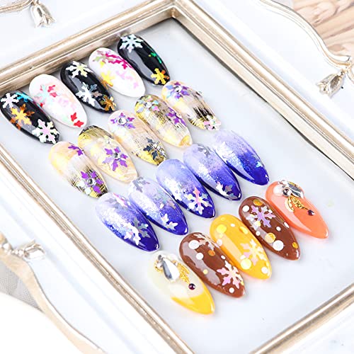 Valuu Christmas Snowflakes Ultrathin Nail Sequins Laser Sparkly Nail Glitter Flake Winter DIY Nail Decals Nail Decoration