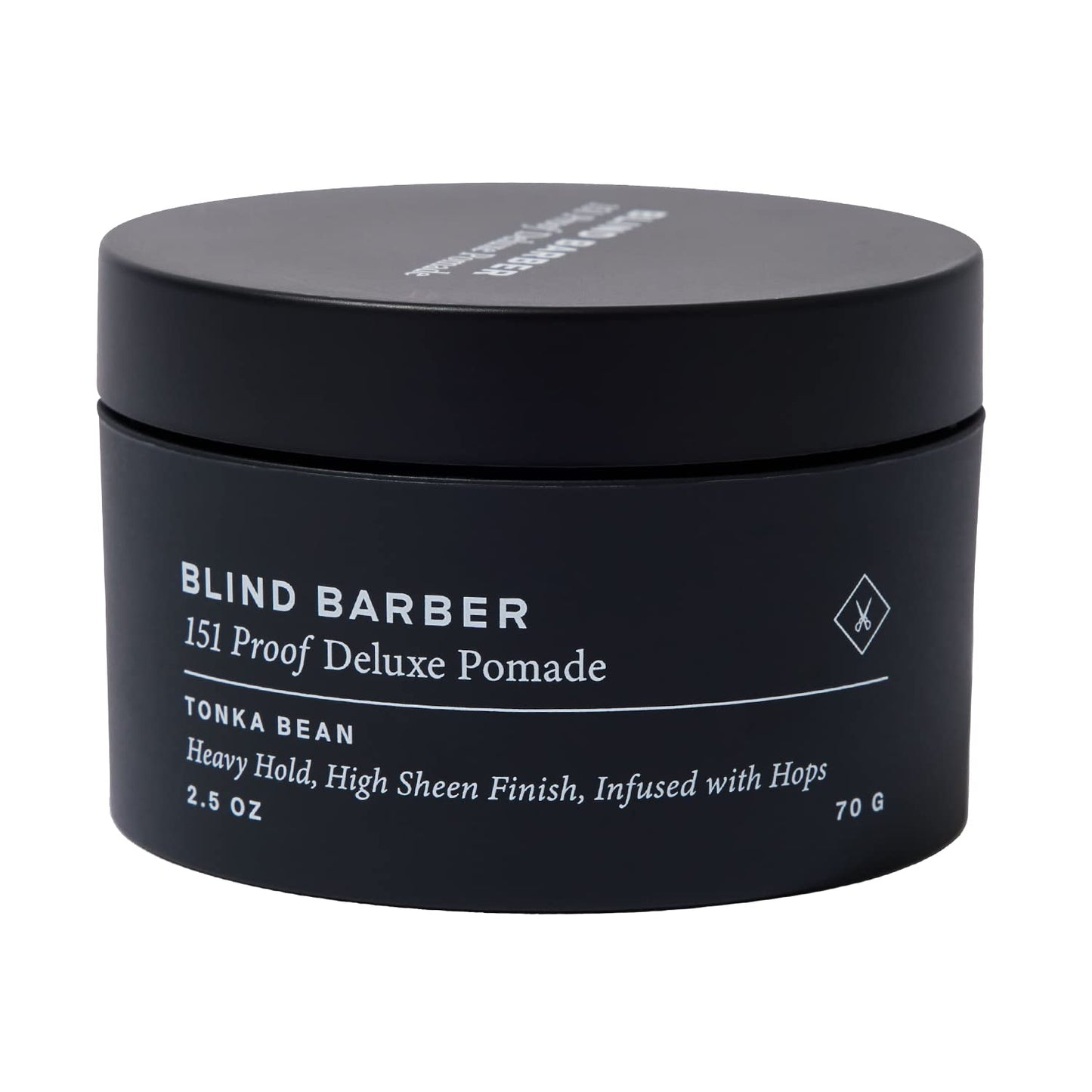 Blind Barber 151 Proof Deluxe Hair Pomade for Men - Water Based Pomade with Hops & Tonka Bean - Heavy Hold & High Shine Finish - Free of Parabens