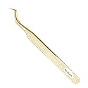 Ms.Queen Lash Tweezers for Eyelash Extension-Professional Lashing Tweezers for Mega Volume Mink Eyelashes Extensions Applying,S-Curved
