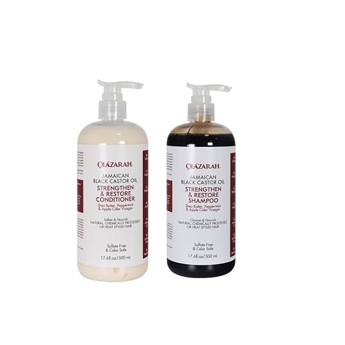 Strengthen & Restore Shampoo and Conditioner with Jamaican Black Castor Oil Frizz-Free Hair - Promotes Hair Growth & Reduces Breakage, 34 fl. oz
