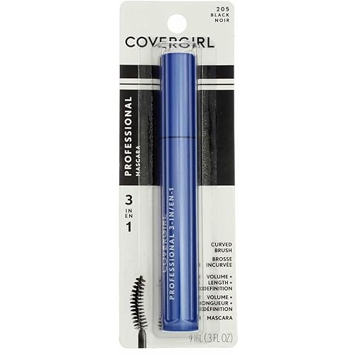 CoverGirl Professional 3 in 1 Curved Brush Black 205 Mascara -- 3 per case.