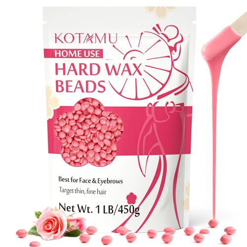 KOTAMU Wax Beads for Hair Removal - Professional Waxing for Sensitive Skin, Targets Thin Fine Hair, 1lb Pink Beads Ideal for Home Waxing Face Beauty and Personal Care KOTAMU