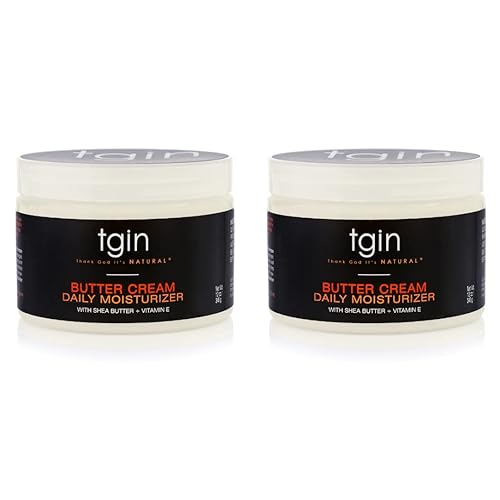 tgin Butter Cream Daily Moisturizer Duo For Natural, Dry, Curly Hair - Type 3c and 4c - Styler - 12 Oz - 2 PACK