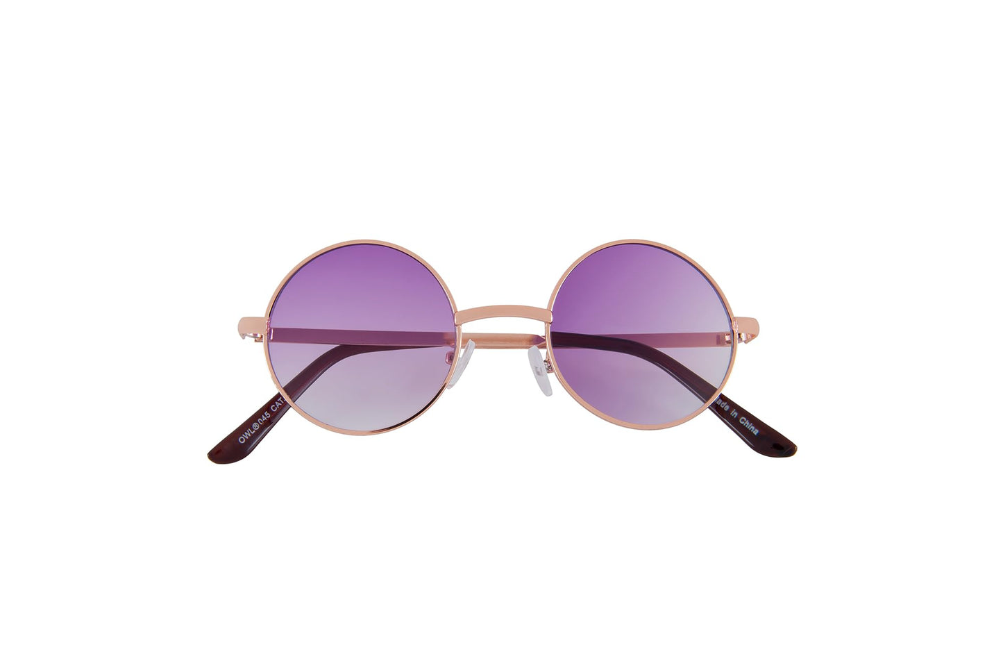 OWL Round Purple Gradiant Sunglasses Metal Frame Hippie Sunglasses UV400 Polycarbonate Lens John Lennon Sunglasses for Men Women