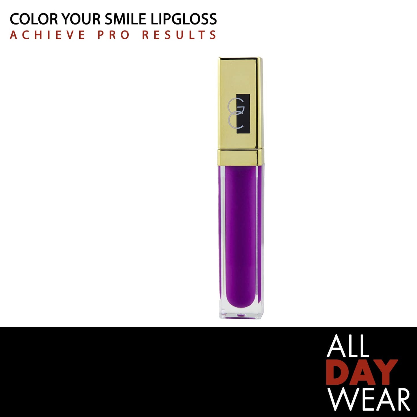 Gerard Cosmetics Color Your Smile Lip Gloss Wild Orchid, Super Pigmented Purple Lip Gloss with LED Light and Mirror, Shiny Finish, Hydrating Liquid
