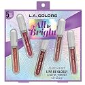 L.A. COLORS All Is Bright 5pc Glossy Lip Set, Lips Be Glossy, 1 Fl Oz (Pack of 1)