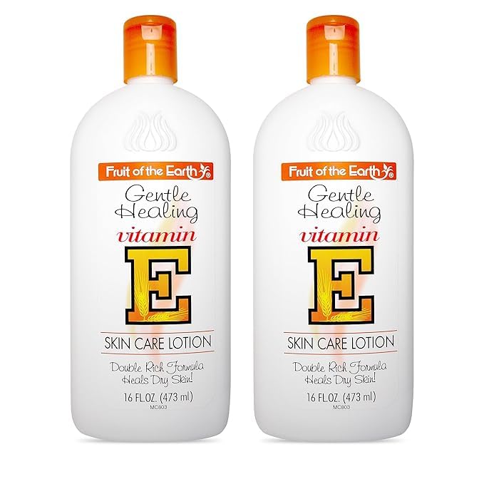 Fruit of the Earth, Vitamin E Lotion 16 oz (2 Pack), with Natural Antioxidants and Aloe Vera, Non-Greasy Formula