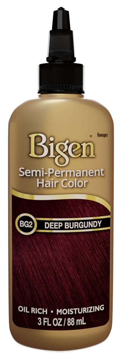 Bigen Semi-Permanent Haircolor #Bg2 Deep Burgundy 3 Ounce (88ml) (6 Pack)